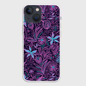 Чехол для iPhone 13 mini с принтом Морские Мотивы в Новосибирске,  |  | abstract | neon | pattern | sea | sea pattern | абстракция | водоросли | морской паттерн | морской фон | неон | патерн | паттерн | природа | растение | растения | рисунок | узор | цветы