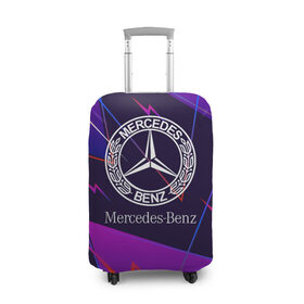 Чехол для чемодана 3D с принтом Mercedes-Benz в Новосибирске, 86% полиэфир, 14% спандекс | двустороннее нанесение принта, прорези для ручек и колес | benz | mercedes | mercedes benz | sport | абстракция | бенз | бэнц | линии | лого | логотип | мерс | мерседес | мэрс | мэрседес | спорт