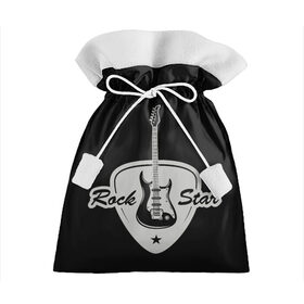 Подарочный 3D мешок с принтом Рок звезда в Новосибирске, 100% полиэстер | Размер: 29*39 см | Тематика изображения на принте: гитара | звезда | медиатор | ретро стиль | рок | рок звезда | электрогитара.