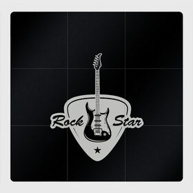 Магнитный плакат 3Х3 с принтом Рок звезда в Новосибирске, Полимерный материал с магнитным слоем | 9 деталей размером 9*9 см | Тематика изображения на принте: гитара | звезда | медиатор | ретро стиль | рок | рок звезда | электрогитара.