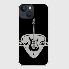 Чехол для iPhone 13 mini с принтом Рок звезда в Новосибирске,  |  | гитара | звезда | медиатор | ретро стиль | рок | рок звезда | электрогитара.
