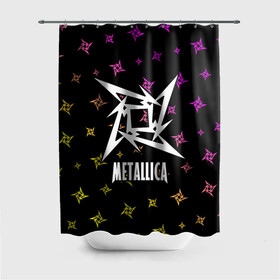 Штора 3D для ванной с принтом METALLICA / МЕТАЛЛИКА в Новосибирске, 100% полиэстер | плотность материала — 100 г/м2. Стандартный размер — 146 см х 180 см. По верхнему краю — пластиковые люверсы для креплений. В комплекте 10 пластиковых колец | hetfield | james | logo | metal | metalica | metallica | music | rock | star | джеймс | звезда | знак | ларс | лого | логотип | логотипы | метал | металика | металлика | музыка | рок | символ | символы | ульрих | хэтфилд