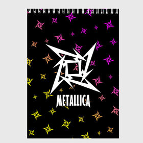 Скетчбук с принтом METALLICA МЕТАЛЛИКА в Новосибирске, 100% бумага
 | 48 листов, плотность листов — 100 г/м2, плотность картонной обложки — 250 г/м2. Листы скреплены сверху удобной пружинной спиралью | hetfield | james | logo | metal | metalica | metallica | music | rock | star | джеймс | звезда | знак | ларс | лого | логотип | логотипы | метал | металика | металлика | музыка | рок | символ | символы | ульрих | хэтфилд