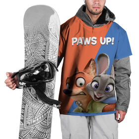 Накидка на куртку 3D с принтом Paws Up! в Новосибирске, 100% полиэстер |  | judy hopps | nick wilde | vdosadir | zootopia | zotropolis | джуди хопс | зверополис | кролик | лис | ник уайлд