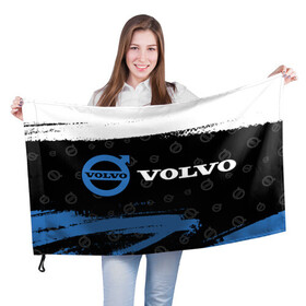 Флаг 3D с принтом VOLVO / Вольво в Новосибирске, 100% полиэстер | плотность ткани — 95 г/м2, размер — 67 х 109 см. Принт наносится с одной стороны | auto | logo | moto | symbol | volvo | авто | автомобиль | вольво | гонки | знак | лого | логотип | логотипы | марка | машина | мото | символ | символы