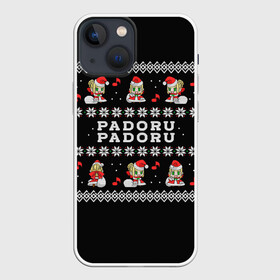 Чехол для iPhone 13 mini с принтом merry christmas padoru в Новосибирске,  |  | anime | christmas | fate | marry christmas | new year | padoru | padoru padoru | saber | saber dance | аниме | зима | новогодний свитер | новый год | падору | падору падору | санта | свитер | свитер с оленями | сейбер | сейбер санта