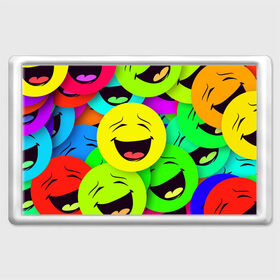 Магнит 45*70 с принтом смайлы, улыбки, разноцветный, в Новосибирске, Пластик | Размер: 78*52 мм; Размер печати: 70*45 | разноцветный | смайлы | улыбки | эмоции