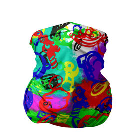 Бандана-труба 3D с принтом Freek в Новосибирске, 100% полиэстер, ткань с особыми свойствами — Activecool | плотность 150‒180 г/м2; хорошо тянется, но сохраняет форму | изображение | каллорит | краски | орнамент | разные цвета | спорт | текстуры | узоры | фигуры | фрик | хиппи | яркая
