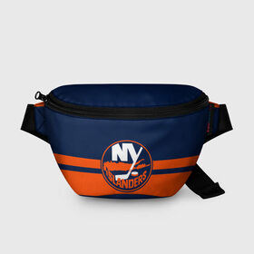 Поясная сумка 3D с принтом NY ISLANDERS NHL в Новосибирске, 100% полиэстер | плотная ткань, ремень с регулируемой длиной, внутри несколько карманов для мелочей, основное отделение и карман с обратной стороны сумки застегиваются на молнию | hockey | islanders | logo | new york | ny | sport | usa | исландерс | логотип | нхл | нью йорк | спорт | хоккей