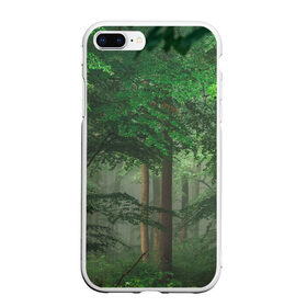 Чехол для iPhone 7Plus/8 Plus матовый с принтом Тропический лес в Новосибирске, Силикон | Область печати: задняя сторона чехла, без боковых панелей | Тематика изображения на принте: деревья | джунгли | зеленый лес | зелень | лес | тропики | тропический лес