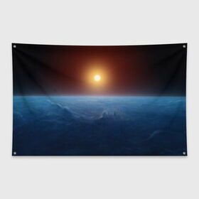 Флаг-баннер с принтом Звезда по имени солнце в Новосибирске, 100% полиэстер | размер 67 х 109 см, плотность ткани — 95 г/м2; по краям флага есть четыре люверса для крепления | астрономия | вселенная | звезда | космос | солнце