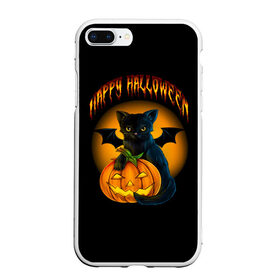 Чехол для iPhone 7Plus/8 Plus матовый с принтом Хэллоуин в Новосибирске, Силикон | Область печати: задняя сторона чехла, без боковых панелей | Тематика изображения на принте: halloween | happy | happy halloween | вампир | зубы | луна | полнолуние | праздник | праздник хэллоуин | тыква | хэллоуин
