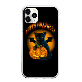 Чехол для iPhone 11 Pro Max матовый с принтом Хэллоуин в Новосибирске, Силикон |  | Тематика изображения на принте: halloween | happy | happy halloween | вампир | зубы | луна | полнолуние | праздник | праздник хэллоуин | тыква | хэллоуин