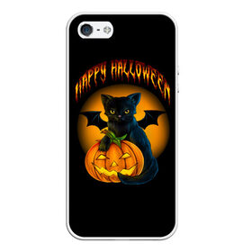 Чехол для iPhone 5/5S матовый с принтом Хэллоуин в Новосибирске, Силикон | Область печати: задняя сторона чехла, без боковых панелей | Тематика изображения на принте: halloween | happy | happy halloween | вампир | зубы | луна | полнолуние | праздник | праздник хэллоуин | тыква | хэллоуин