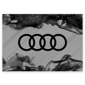 Поздравительная открытка с принтом AUDI / АУДИ в Новосибирске, 100% бумага | плотность бумаги 280 г/м2, матовая, на обратной стороне линовка и место для марки
 | Тематика изображения на принте: audi | auto | felb | logo | moto | quattro | sport | symbol | авто | автомобильные | ауди | кватро | кольца | лого | логотип | логотипы | марка | мото | символ | спорт | фгвш | шильдик