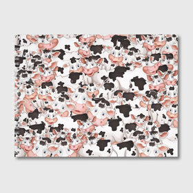 Альбом для рисования с принтом Коровы в Новосибирске, 100% бумага
 | матовая бумага, плотность 200 мг. | бык | говядина | корова | паттерн | рога | стадо | теленок | тёлка