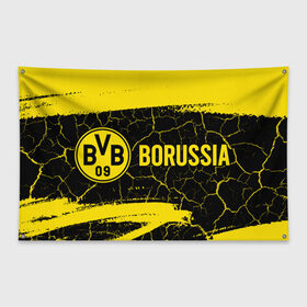Флаг-баннер с принтом BORUSSIA / Боруссия в Новосибирске, 100% полиэстер | размер 67 х 109 см, плотность ткани — 95 г/м2; по краям флага есть четыре люверса для крепления | borussia | club | dortmund | footbal | logo | боруссия | дортмунд | знак | клуб | логотип | логотипы | символ | символы | форма | футбол | футбольная | футбольный