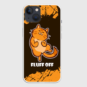 Чехол для iPhone 13 с принтом КОТ   FLUFF OFF   Отвали в Новосибирске,  |  | cat | cats | fluff | kitten | kitty | off | иди | кот | котенок | котик | котики | коты | котята | кошечка | кошечки | кошка | кошки | мем | мемы | отвали | отстань | пошел | прикол | приколы | уйди