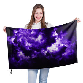 Флаг 3D с принтом Purple Clouds в Новосибирске, 100% полиэстер | плотность ткани — 95 г/м2, размер — 67 х 109 см. Принт наносится с одной стороны | Тематика изображения на принте: abstraction | clouds | glow | light | purple | purple clouds | texture | абстракция | облака | свет | свечение | текстура | фиолетовые тучи | фиолетовый