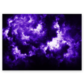 Поздравительная открытка с принтом Purple Clouds в Новосибирске, 100% бумага | плотность бумаги 280 г/м2, матовая, на обратной стороне линовка и место для марки
 | Тематика изображения на принте: abstraction | clouds | glow | light | purple | purple clouds | texture | абстракция | облака | свет | свечение | текстура | фиолетовые тучи | фиолетовый