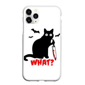 Чехол для iPhone 11 Pro Max матовый с принтом What Cat (Halloween) в Новосибирске, Силикон |  | 