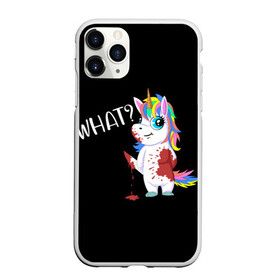 Чехол для iPhone 11 Pro матовый с принтом What Unicorn в Новосибирске, Силикон |  | cat | halloween | rainbow | unicorn | what | единорог | единорожек | кот | нож | пушистый | радуга | радужный | хэллоуин | что
