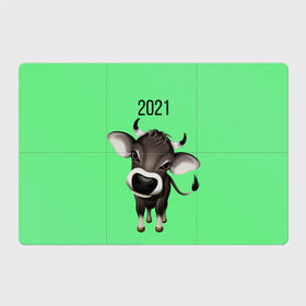Магнитный плакат 3Х2 с принтом Год быка в Новосибирске, Полимерный материал с магнитным слоем | 6 деталей размером 9*9 см | Тематика изображения на принте: 2021 | бычок | год быка | гороскоп | маленький бычок. | телёнок