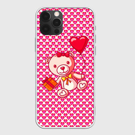 Чехол для iPhone 12 Pro с принтом Медвежонок сюрприз в Новосибирске, силикон | область печати: задняя сторона чехла, без боковых панелей | baby | bear | love is | teddy | valentines | бабочка | бантик | валентина | влюбленный | воздушный шарик | девочка | игрушка | лучшая мама | любимая жена | люблю | любовь | малыш | марта | медведь | медвежата | милый
