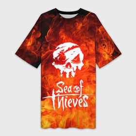 Платье-футболка 3D с принтом SEA OF THIEVES в Новосибирске,  |  | game. | sea of thieve | sea of thieves | игра про пират | корабли | пираты | сиа оф зивс