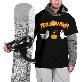Накидка на куртку 3D с принтом Halloween в Новосибирске, 100% полиэстер |  | Тематика изображения на принте: halloween | jack | lantern | pumpkin | светильник джека | хэллоуин
