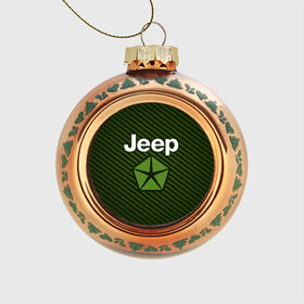 Стеклянный ёлочный шар с принтом JEEP / Джип в Новосибирске, Стекло | Диаметр: 80 мм | auto | jeep | logo | moto | symbol | авто | автомобиль | гонки | джип | знак | лого | логотип | логотипы | марка | машина | мото | символ | символы