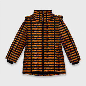 Зимняя куртка для девочек 3D с принтом Хэллоуин в Новосибирске, ткань верха — 100% полиэстер; подклад — 100% полиэстер, утеплитель — 100% полиэстер. | длина ниже бедра, удлиненная спинка, воротник стойка и отстегивающийся капюшон. Есть боковые карманы с листочкой на кнопках, утяжки по низу изделия и внутренний карман на молнии. 

Предусмотрены светоотражающий принт на спинке, радужный светоотражающий элемент на пуллере молнии и на резинке для утяжки. | 31 октября | halloween | halowen | ведьма | день всех святых | джек | костюм | кровь | лого | монстр | надпись | праздник | приведение | призрак | светильник | символ | страшная | тыква | ужасы | хеллоуин | хеллуин