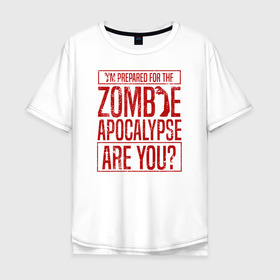 Мужская футболка хлопок Oversize с принтом Zombie APOCALYPSE в Новосибирске, 100% хлопок | свободный крой, круглый ворот, “спинка” длиннее передней части | Тематика изображения на принте: 31 октября | halloween | halowen | ведьма | день всех святых | джек | костюм | кровь | лого | монстр | надпись | праздник | приведение | призрак | светильник | символ | страшная | тыква | ужасы | хеллоуин | хеллуин