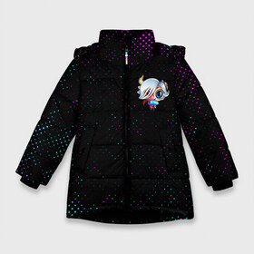Зимняя куртка для девочек 3D с принтом BRAWL STARS COLETTE КОЛЕТТ в Новосибирске, ткань верха — 100% полиэстер; подклад — 100% полиэстер, утеплитель — 100% полиэстер. | длина ниже бедра, удлиненная спинка, воротник стойка и отстегивающийся капюшон. Есть боковые карманы с листочкой на кнопках, утяжки по низу изделия и внутренний карман на молнии. 

Предусмотрены светоотражающий принт на спинке, радужный светоотражающий элемент на пуллере молнии и на резинке для утяжки. | brawl | colete | colette | collete | logo | stars | бравл | бравла | браво | игра | игры | колетт | колетта | коллет | коллета | лого | логотип | символ | старс | старса
