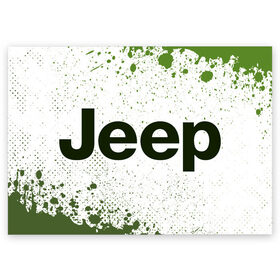 Поздравительная открытка с принтом JEEP / Джип в Новосибирске, 100% бумага | плотность бумаги 280 г/м2, матовая, на обратной стороне линовка и место для марки
 | Тематика изображения на принте: auto | jeep | logo | moto | symbol | авто | автомобиль | гонки | джип | знак | лого | логотип | логотипы | марка | машина | мото | символ | символы