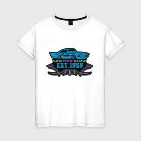 Женская футболка хлопок с принтом Тачка в Новосибирске, 100% хлопок | прямой крой, круглый вырез горловины, длина до линии бедер, слегка спущенное плечо | cars | pixar | vdzagmar | walt disney | голубая тачка | мэтр | тачки