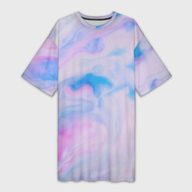 Платье-футболка 3D с принтом BluePink в Новосибирске,  |  | Тематика изображения на принте: gradient | swirl | swirly | абстракция | акварель | без дизайна | волны | голубая | градиент | графика | краски | на каждый день | облака | омбре | разноцветные разводы | рисунок | розовая | розовый | софтовая