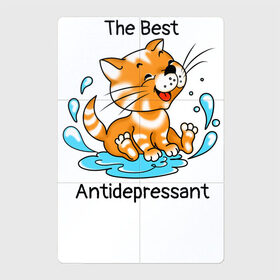 Магнитный плакат 2Х3 с принтом Antidepressant - кот Рыжик в Новосибирске, Полимерный материал с магнитным слоем | 6 деталей размером 9*9 см | Тематика изображения на принте: antidepressant | cat | антидепрессант | веселый кот | кот | рыжий кот