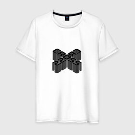 Мужская футболка хлопок с принтом Cross / Перекрестие в Новосибирске, 100% хлопок | прямой крой, круглый вырез горловины, длина до линии бедер, слегка спущенное плечо. | 3d | 3д | black | cross | геометрия | крест | крестик | объём | прикольная надпись | фигура | чёрный
