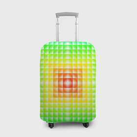 Чехол для чемодана 3D с принтом Абстракция в Новосибирске, 86% полиэфир, 14% спандекс | двустороннее нанесение принта, прорези для ручек и колес | абстрактные | абстрактный | абстракция | квадрат | квадраты | плитка | плитки | плиточки | светящиеся | яркие | яркий