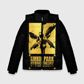 Зимняя куртка для мальчиков 3D с принтом Hybrid Theory 20th Anniversary в Новосибирске, ткань верха — 100% полиэстер; подклад — 100% полиэстер, утеплитель — 100% полиэстер | длина ниже бедра, удлиненная спинка, воротник стойка и отстегивающийся капюшон. Есть боковые карманы с листочкой на кнопках, утяжки по низу изделия и внутренний карман на молнии. 

Предусмотрены светоотражающий принт на спинке, радужный светоотражающий элемент на пуллере молнии и на резинке для утяжки | Тематика изображения на принте: chester bennington | hybrid theory | linkin park | rock | беннингтон | линкин парк | рок | честер