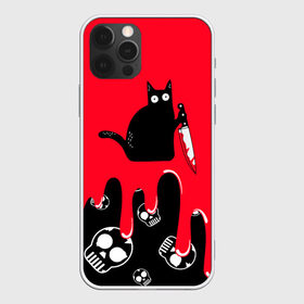Чехол для iPhone 12 Pro Max с принтом WHAT CAT в Новосибирске, Силикон |  | Тематика изображения на принте: art | black | black cat | cat | dark | dark cat | halloween | what | what cat | what mem | арт | кот | кот арт | кот мем | мем | нож | праздник | прикол | прикольный кот | убица | хэллоуин | чёрный | чёрный кот | что | что мем