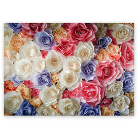 Поздравительная открытка с принтом Розы в Новосибирске, 100% бумага | плотность бумаги 280 г/м2, матовая, на обратной стороне линовка и место для марки
 | бабочка | бабочки | девушкам | милый рисунок | природа | радуга | роза | розы | цветок | цветочек | цветочки | цветы | шипы | шипы и розы