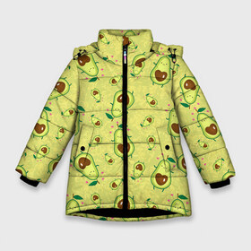 Зимняя куртка для девочек 3D с принтом Милашка авокадик в Новосибирске, ткань верха — 100% полиэстер; подклад — 100% полиэстер, утеплитель — 100% полиэстер. | длина ниже бедра, удлиненная спинка, воротник стойка и отстегивающийся капюшон. Есть боковые карманы с листочкой на кнопках, утяжки по низу изделия и внутренний карман на молнии. 

Предусмотрены светоотражающий принт на спинке, радужный светоотражающий элемент на пуллере молнии и на резинке для утяжки. | avocado | fruits | heart | vegetables | авокадо | овощи | сердца | сердце | фрукты