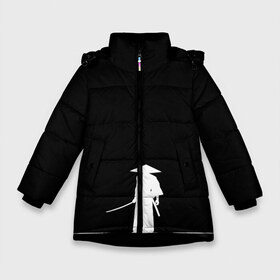 Зимняя куртка для девочек 3D с принтом Одинокий самурай в Новосибирске, ткань верха — 100% полиэстер; подклад — 100% полиэстер, утеплитель — 100% полиэстер. | длина ниже бедра, удлиненная спинка, воротник стойка и отстегивающийся капюшон. Есть боковые карманы с листочкой на кнопках, утяжки по низу изделия и внутренний карман на молнии. 

Предусмотрены светоотражающий принт на спинке, радужный светоотражающий элемент на пуллере молнии и на резинке для утяжки. | japan | аниме | вакидзаси | катакана | катана | мафия | меч | самурай | танто | тати | хирогана | якудза | японец | япония | японский