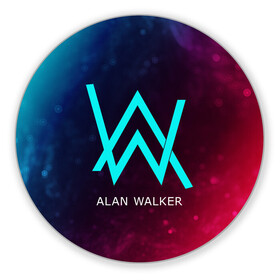 Коврик для мышки круглый с принтом ALAN WALKER / АЛАН УОКЕР в Новосибирске, резина и полиэстер | круглая форма, изображение наносится на всю лицевую часть | Тематика изображения на принте: alan | faded | house | logo | music | walker | алан | вокер | волкер | диджей | лого | логотип | логотипы | музыка | музыкант | символ | символы | танцеальная | уокер | хаус | электронная