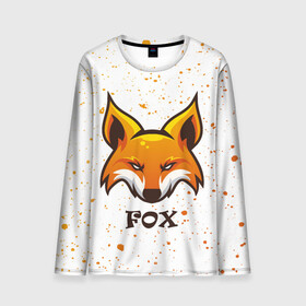 Мужской лонгслив 3D с принтом FOX в Новосибирске, 100% полиэстер | длинные рукава, круглый вырез горловины, полуприлегающий силуэт | animals | fox | foxes | foxy | ginger | животные | лис | лиса | лисенок | лисий | лисица | лисицы | лисичка | лисички | лисы | лисята | оранжевый