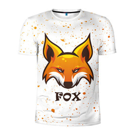 Мужская футболка 3D спортивная с принтом FOX в Новосибирске, 100% полиэстер с улучшенными характеристиками | приталенный силуэт, круглая горловина, широкие плечи, сужается к линии бедра | animals | fox | foxes | foxy | ginger | животные | лис | лиса | лисенок | лисий | лисица | лисицы | лисичка | лисички | лисы | лисята | оранжевый
