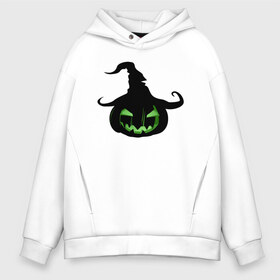 Мужское худи Oversize хлопок с принтом Halloween - Тыква в Новосибирске, френч-терри — 70% хлопок, 30% полиэстер. Мягкий теплый начес внутри —100% хлопок | боковые карманы, эластичные манжеты и нижняя кромка, капюшон на магнитной кнопке | halloween | jack lantern | trick or treat | день всех святых | день мертвых | конфеты или жизнь | лицо тыквы | праздник | рожи | светильник джека | страшно | тыква | тыква с лицом | тыквенный | тыквы | ужасы