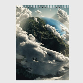 Скетчбук с принтом Облака в Новосибирске, 100% бумага
 | 48 листов, плотность листов — 100 г/м2, плотность картонной обложки — 250 г/м2. Листы скреплены сверху удобной пружинной спиралью | земля | облака | океан | планета